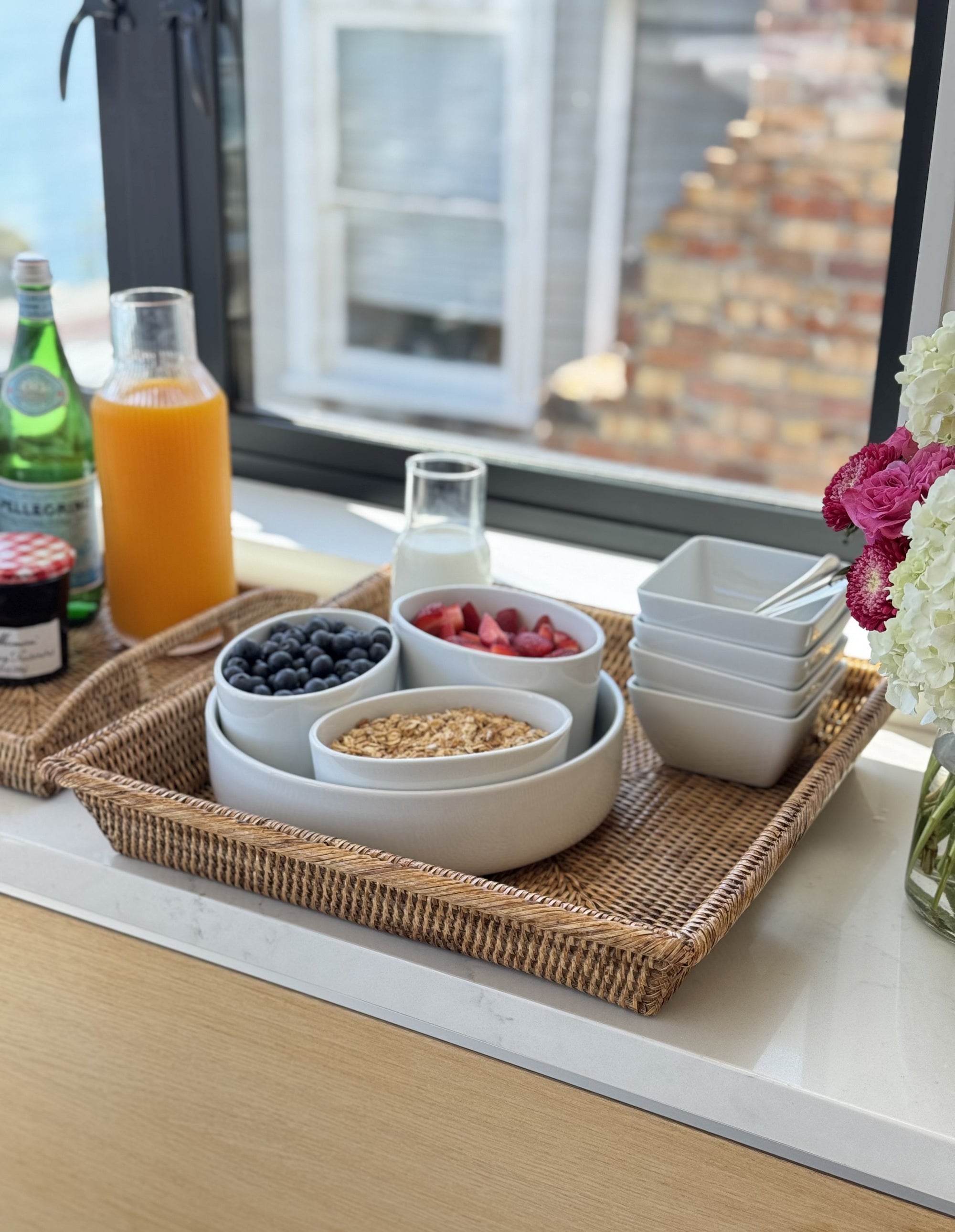 La Jolla Rattan Square Serving Tray