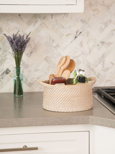 Loma Oval Rattan Utensil Caddy