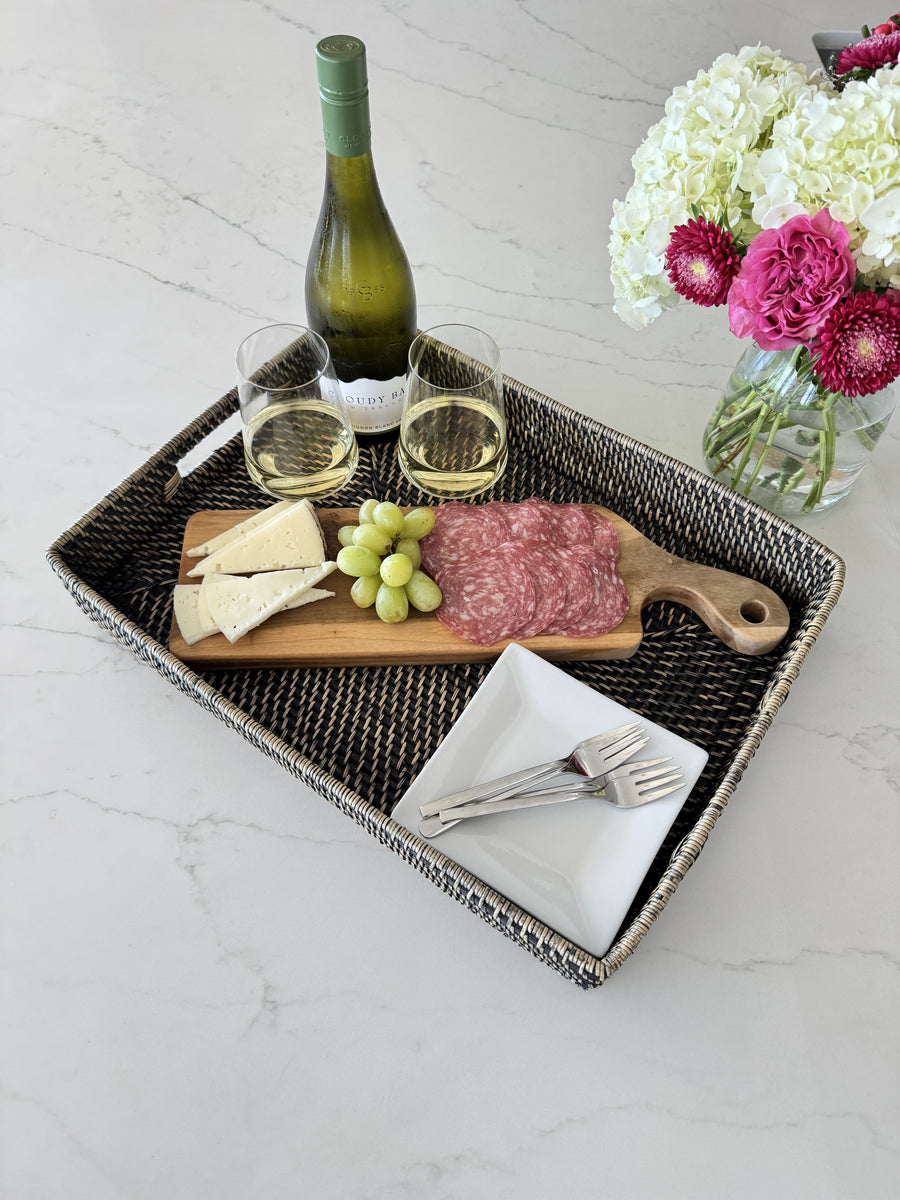 Loma Rectangular Rattan Serving Tray