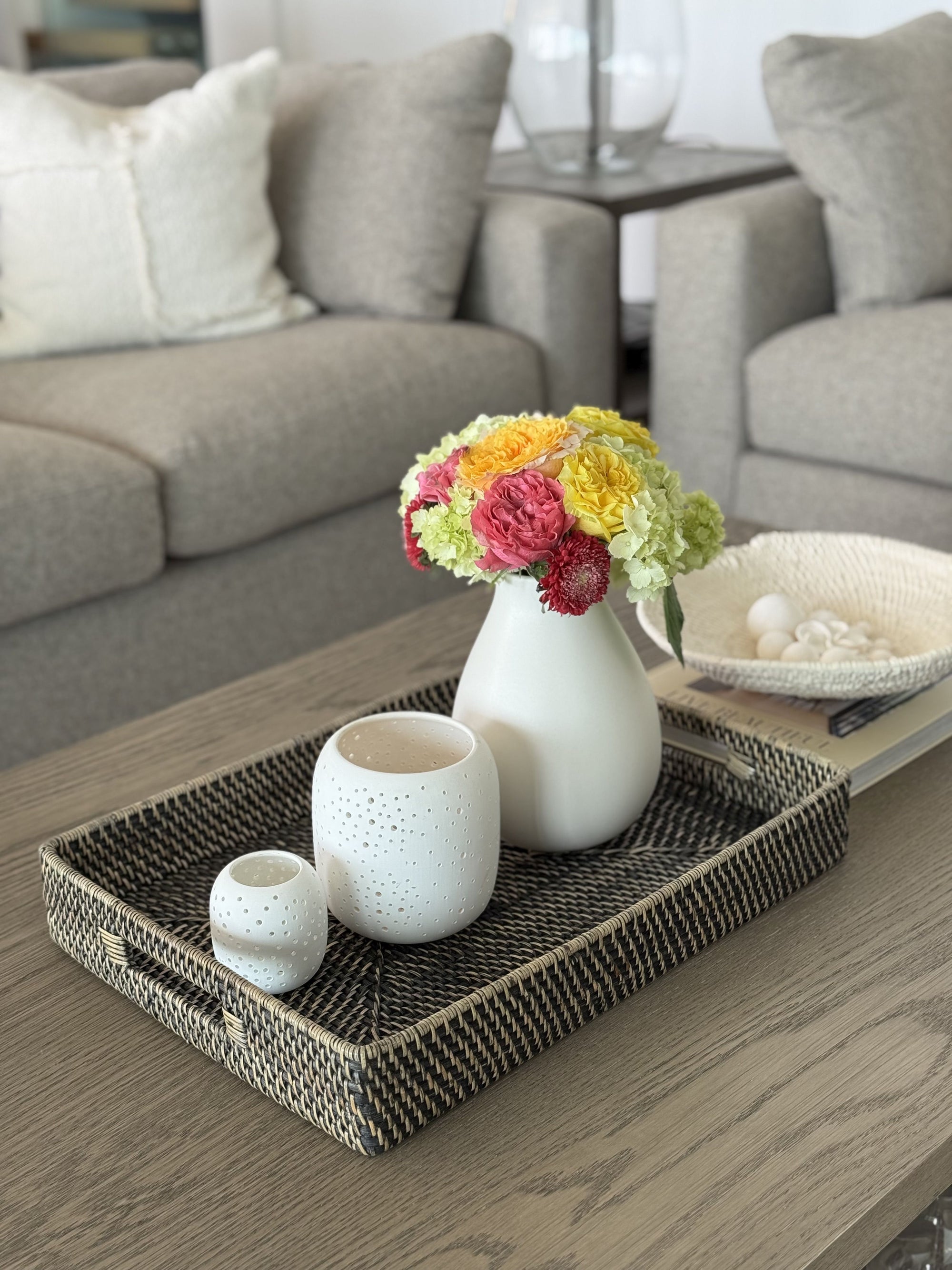 Loma Rectangular Rattan Serving Tray