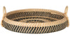 Round Rattan Serving and Breakfast Tray, Natural-Black