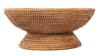 Kouboo Large La Jolla Pedestal Honey Brown Rattan Fruit Bowl 