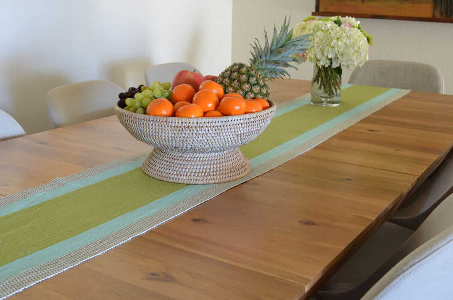 Kouboo Large La Jolla Pedestal Honey Brown Rattan Fruit Bowl 