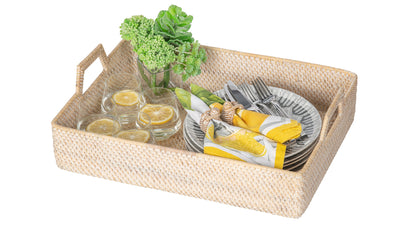 Loma Rectangular Rattan High Wall Serving Tray