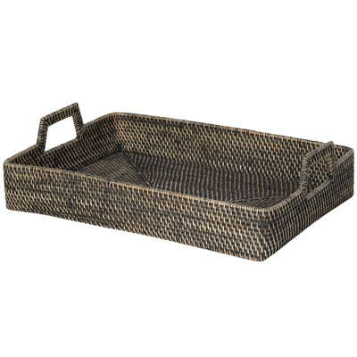 Loma Rectangular Rattan High Wall Serving Tray