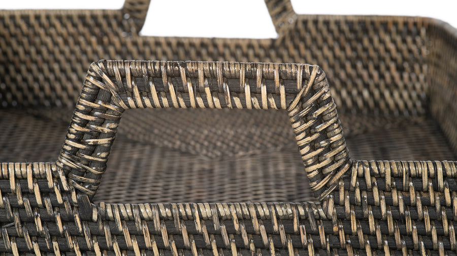 Loma Rectangular Rattan High Wall Serving Tray