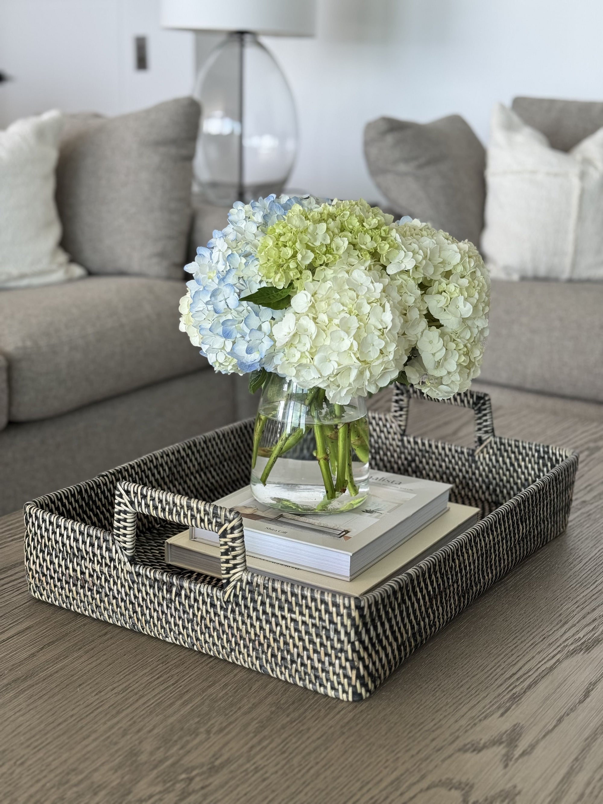 Loma Rectangular Rattan High Wall Serving Tray
