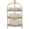 Wicker 3-Tier Serving Plate Rack and Cake Stand