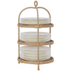 Wicker 3-Tier Serving Plate Rack and Cake Stand