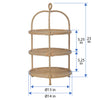 Wicker 3-Tier Serving Plate Rack and Cake Stand