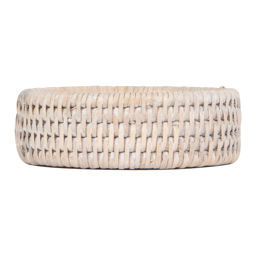 La Jolla Rattan Wine Bottle Holder & Coaster