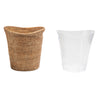 La Jolla Acrylic Champagne Bucket in Rattan Basket with with Stand, Honey-Brown