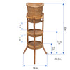 La Jolla Acrylic Champagne Bucket in Rattan Basket with with Stand, Honey-Brown
