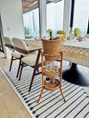 La Jolla Acrylic Champagne Bucket in Rattan Basket with with Stand, Honey-Brown