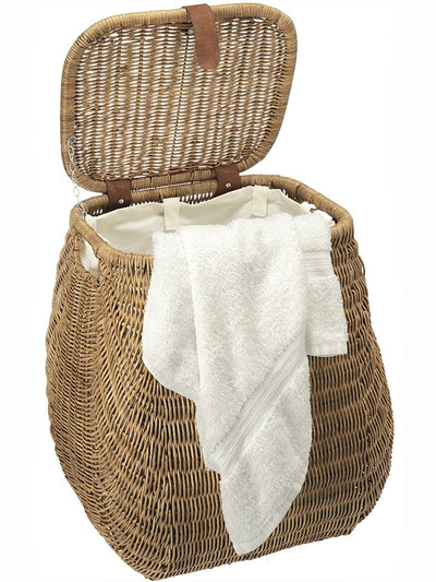 Wicker Hamper with Liner, 2 Load Capacity