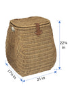 Wicker Hamper with Liner, 2 Load Capacity