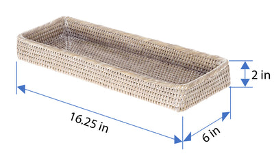 La Jolla Elongated Rattan Vanity Tray