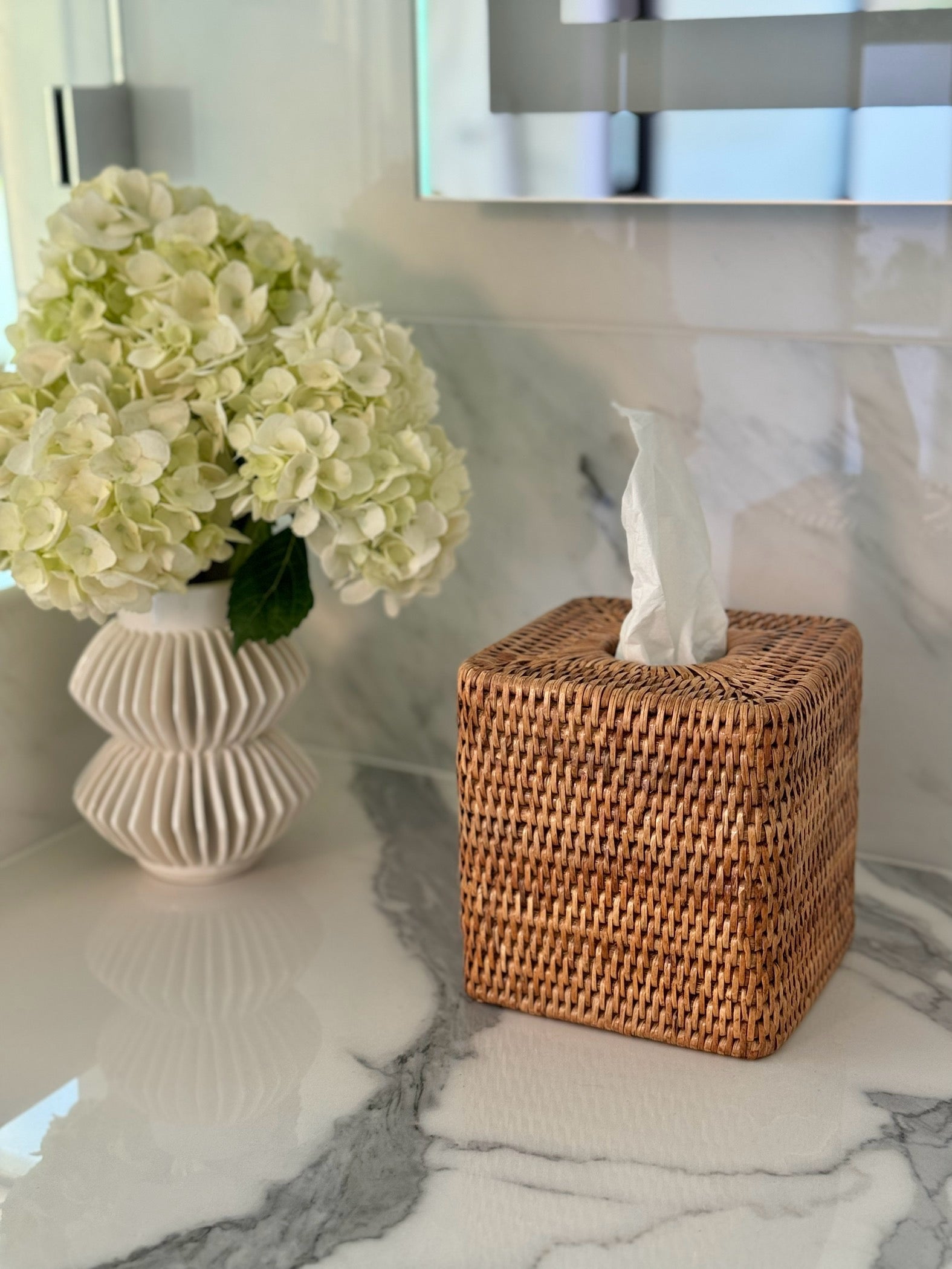 La Jolla Rattan Square Tissue Box Cover