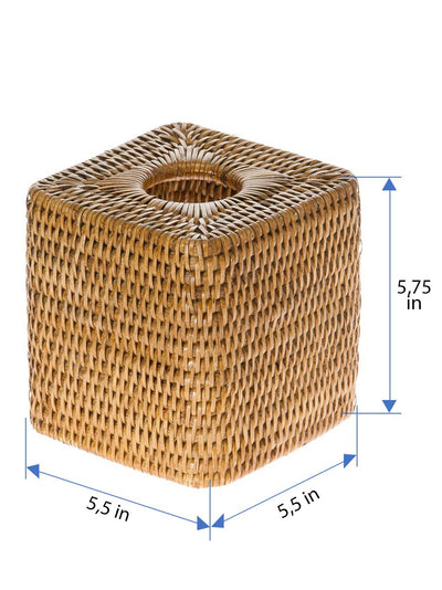 La Jolla Rattan Square Tissue Box Cover