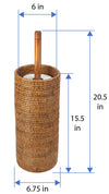 La Jolla Handwoven Rattan Toilet Roll Stand, 3 Rolls