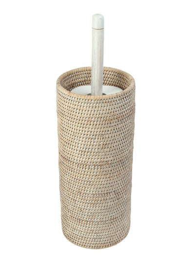 La Jolla Handwoven Rattan Toilet Roll Stand, 3 Rolls