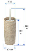 La Jolla Handwoven Rattan Toilet Roll Stand, 3 Rolls