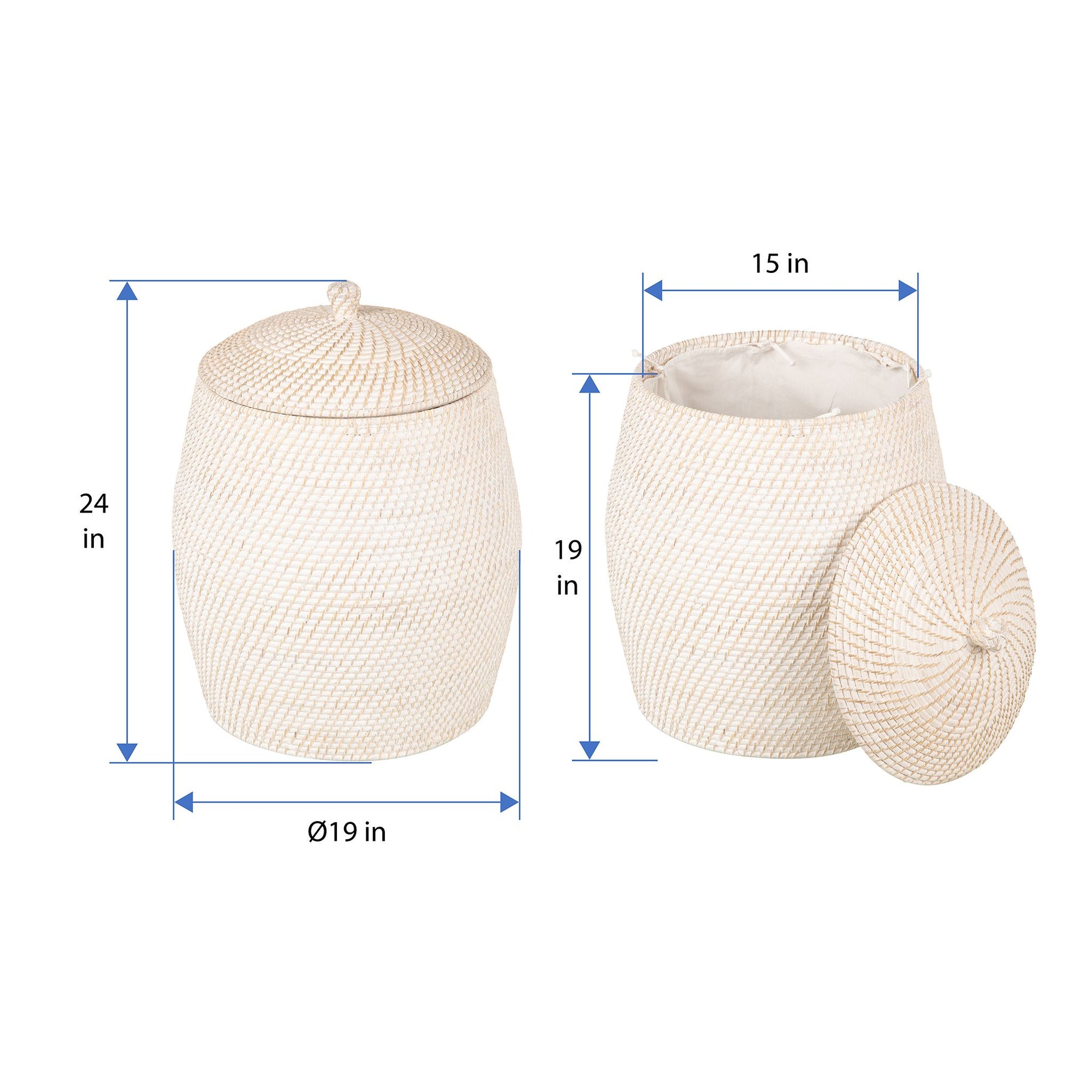 Laguna Rattan Beehive Hamper with Liner