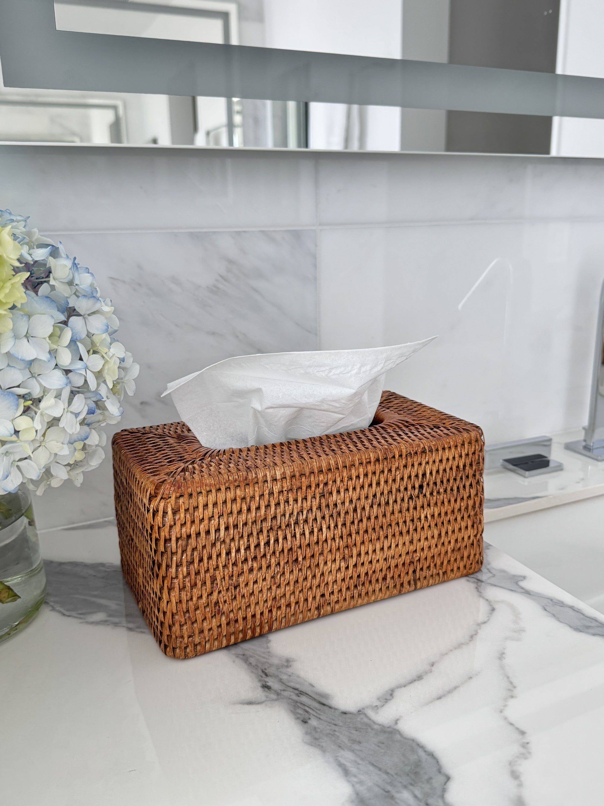 La Jolla Rattan Rectangular Tissue Box Cover