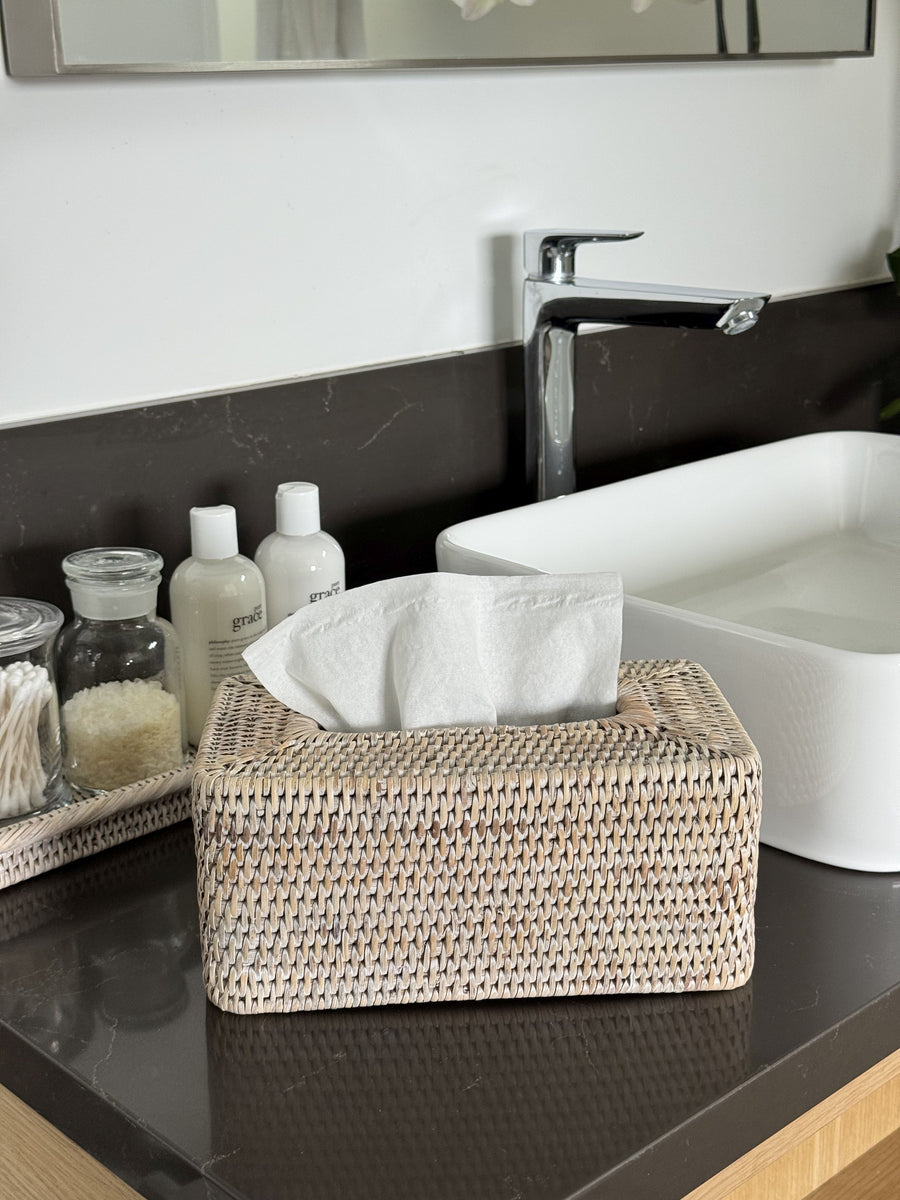 La Jolla Rattan Rectangular Tissue Box Cover