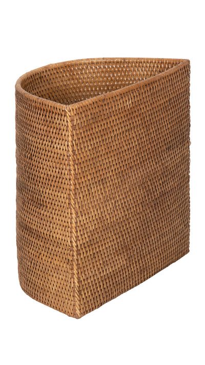 Loma Half-Moon Rattan Waste Basket