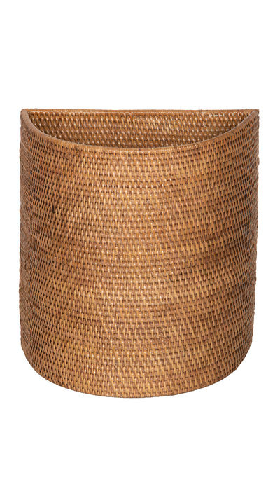 Loma Half-Moon Rattan Waste Basket