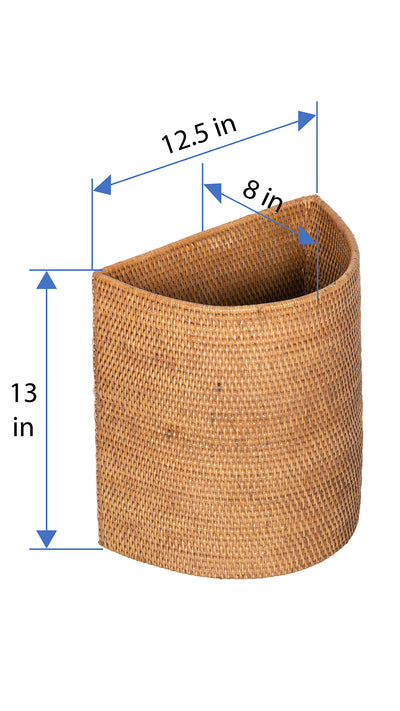 Loma Half-Moon Rattan Waste Basket