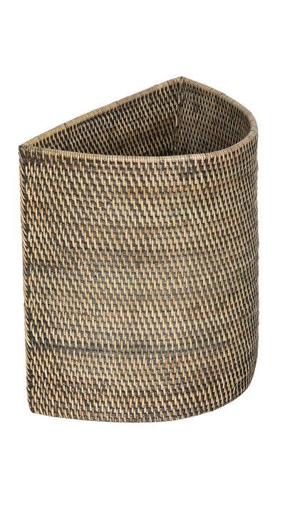 Loma Half-Moon Rattan Waste Basket