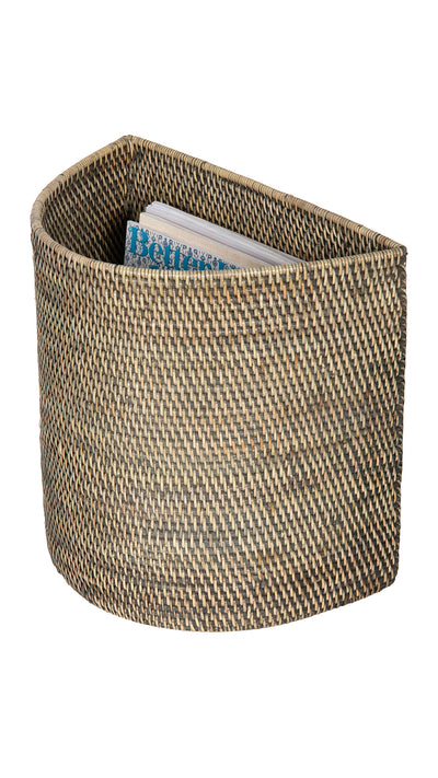 Loma Half-Moon Rattan Waste Basket