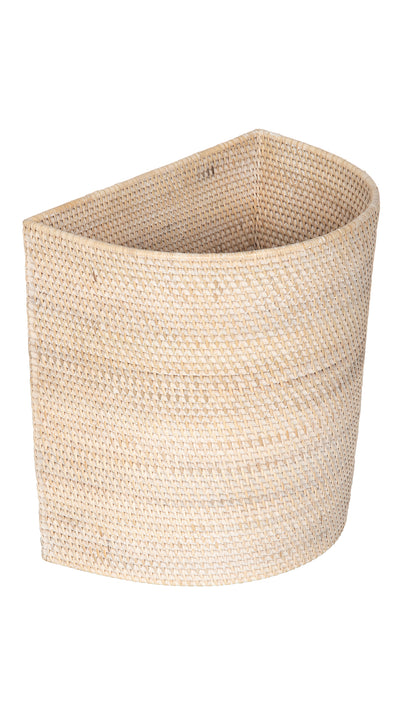 Loma Half-Moon Rattan Waste Basket