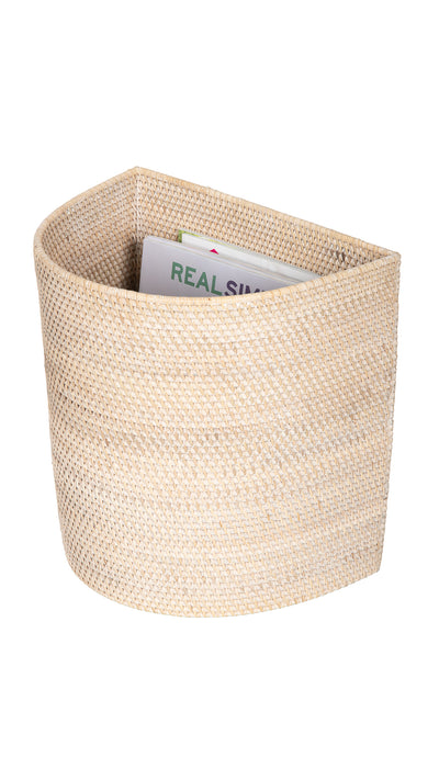 Loma Half-Moon Rattan Waste Basket