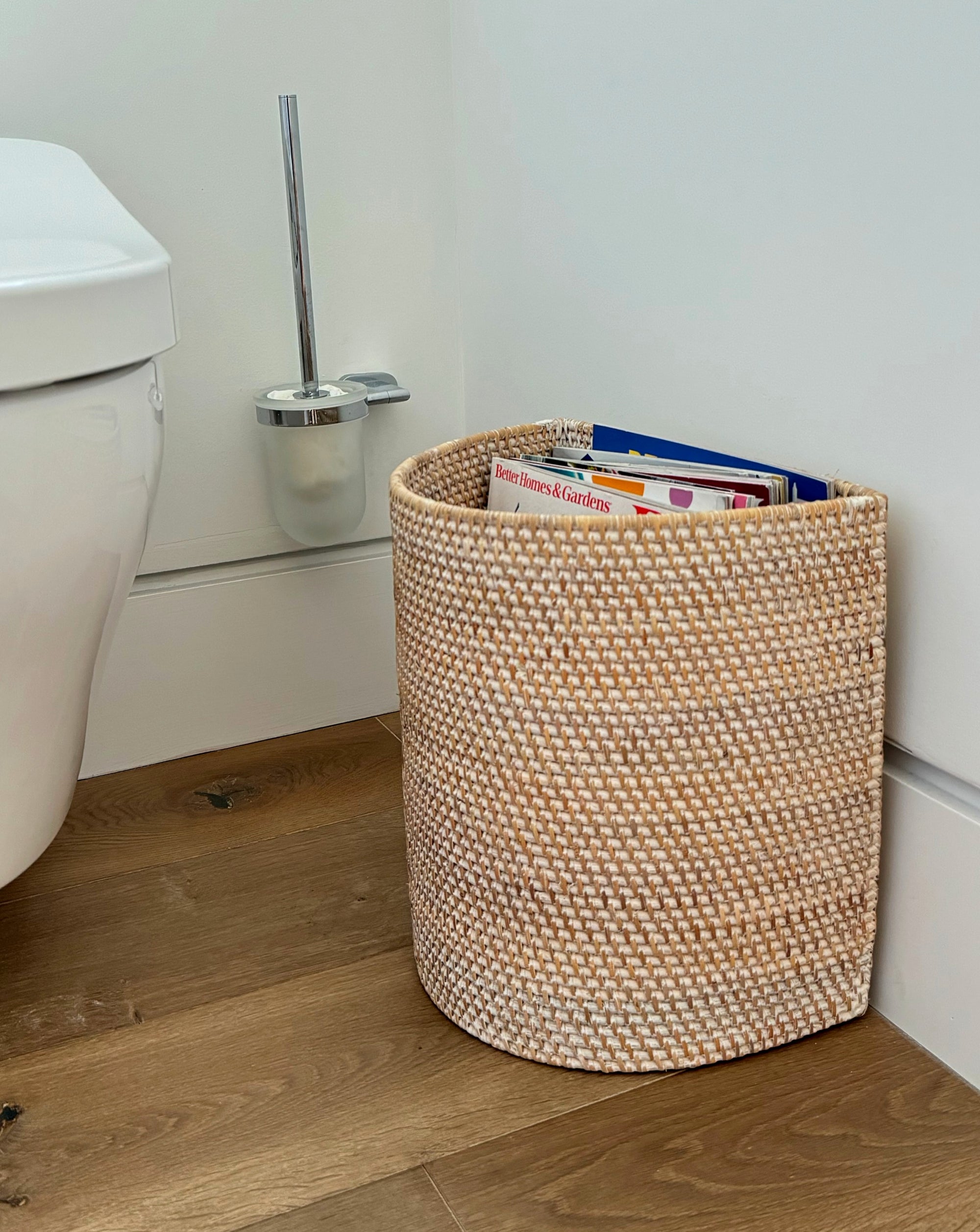 Loma Half-Moon Rattan Waste Basket
