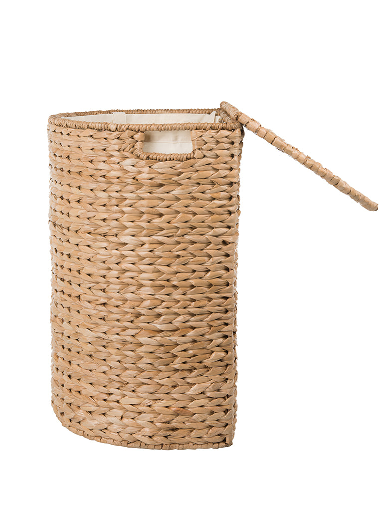 Sea Grass Half Moon Hamper and Laundry Basket with Removable Liner, Natural Color