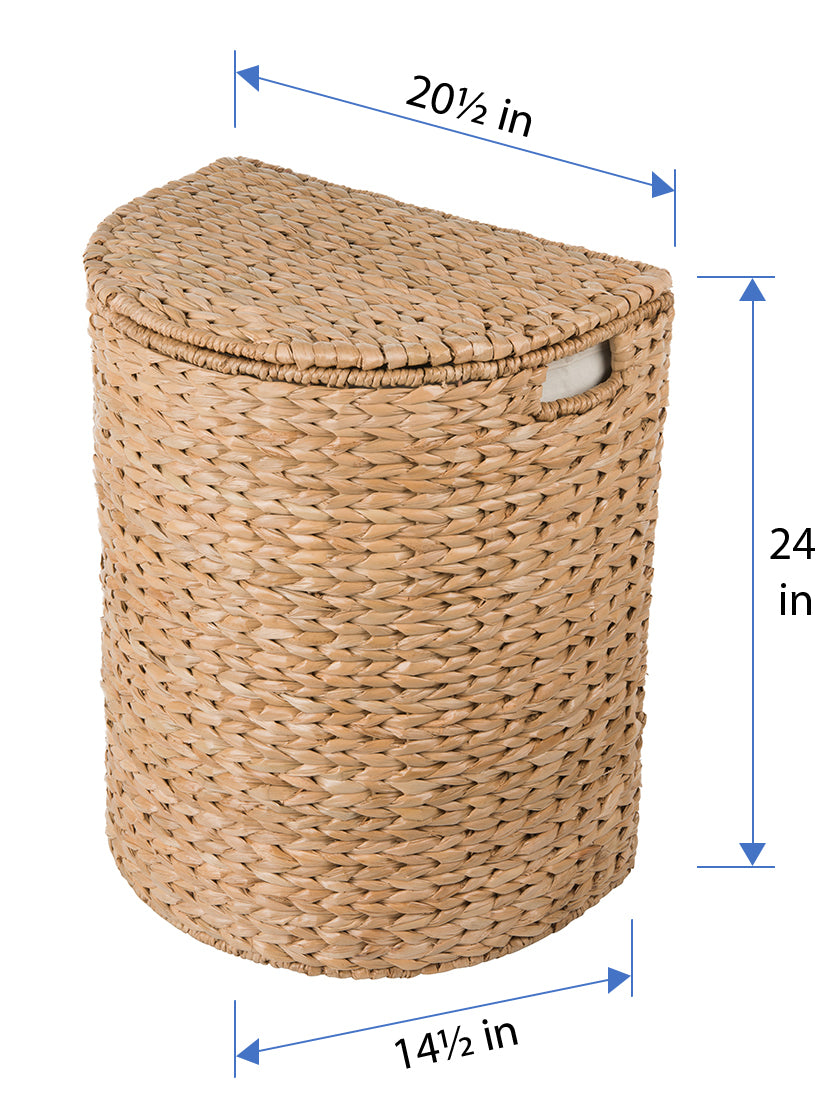 Sea Grass Half Moon Hamper and Laundry Basket with Removable Liner, Natural Color