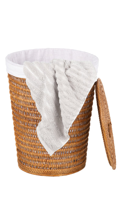 Cambria Rattan Laundry Mesh Hamper with Liner