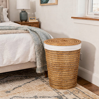 Cambria Rattan Laundry Mesh Hamper with Liner