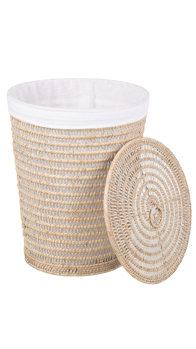 Cambria Rattan Laundry Mesh Hamper with Liner