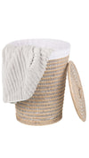 Cambria Rattan Laundry Mesh Hamper with Liner