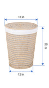 Cambria Rattan Laundry Mesh Hamper with Liner