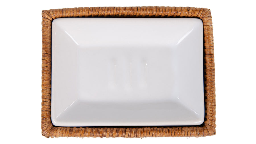 La Jolla Rattan Rectangular Soap Dish