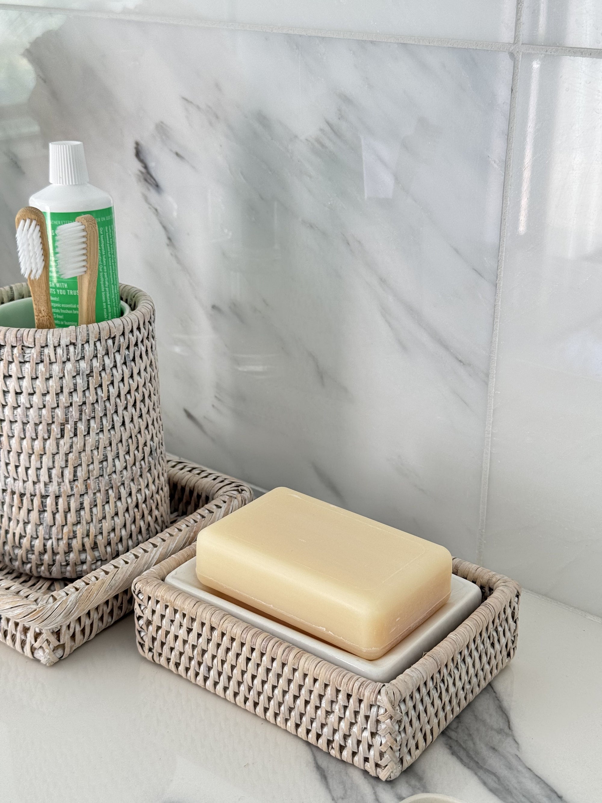 La Jolla Rattan Rectangular Soap Dish