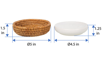 La Jolla Rattan Round Soap Dish