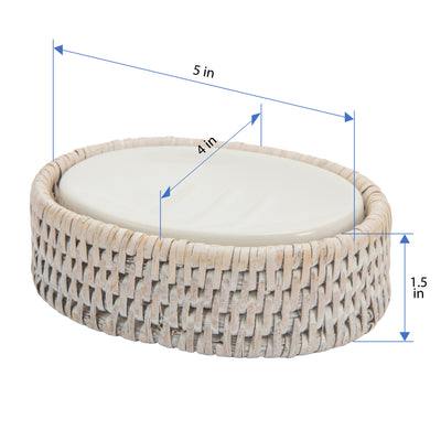 La Jolla Rattan Round/Oval Soap Dish