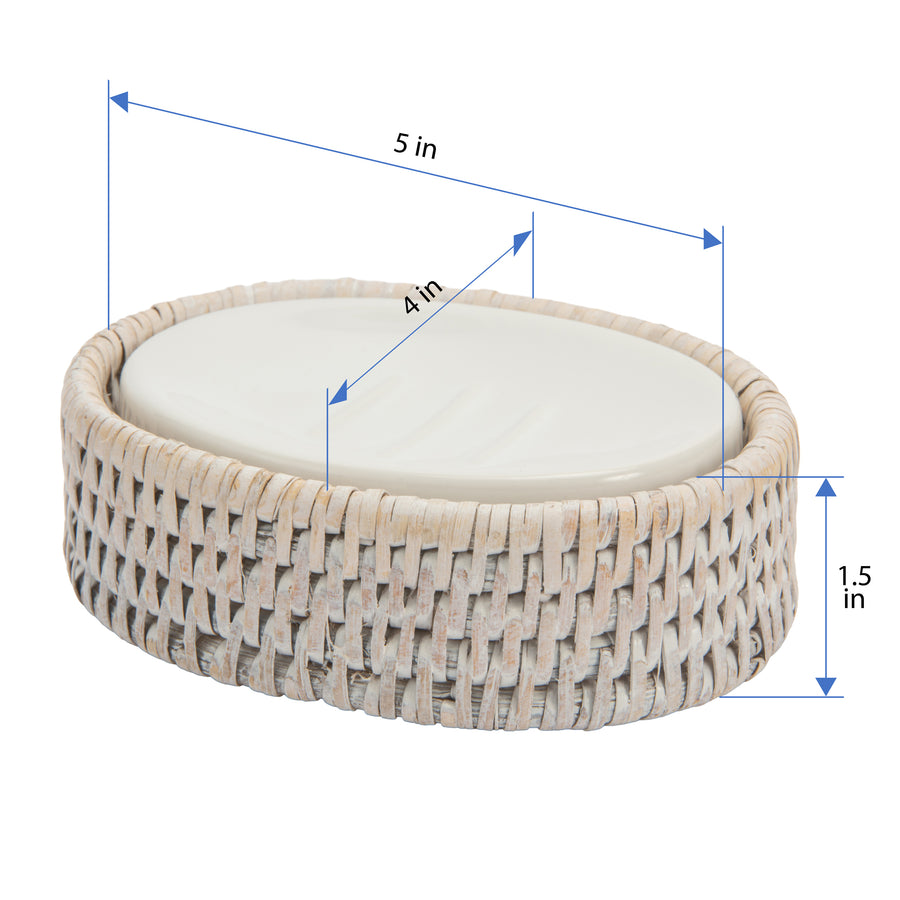 La Jolla Rattan Round/Oval Soap Dish