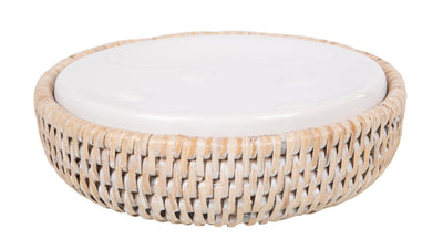 La Jolla Rattan Round Soap Dish